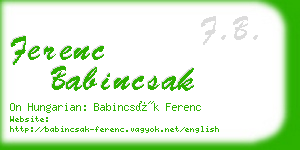 ferenc babincsak business card